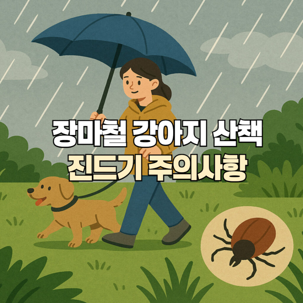 장마철 강아지 산책 진드기 주의사항